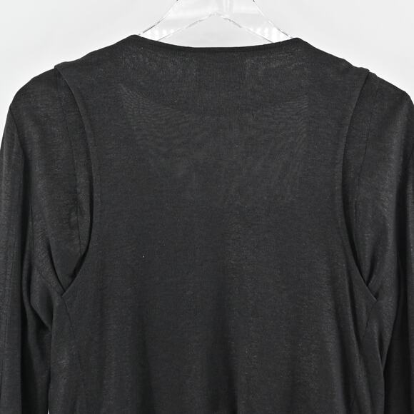 MONROW Jacket Womens Size M Black Linen Moto Asymmetrical‎ Zip Front Rocker Chic - Picture 5 of 12